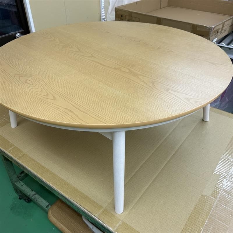 ☆BIG折れ脚　円形こたつ100NA＋WH 【訳あり特価】 直径100]折れ脚こたつ 円形〔68140058〕 — 【公式】タンスのゲン本店