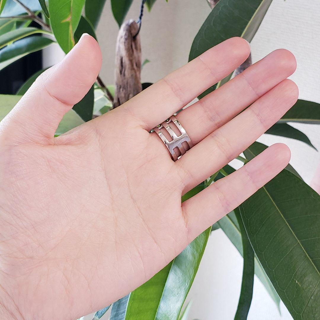 プラチナ　ダイヤモンド　3連リング　11号