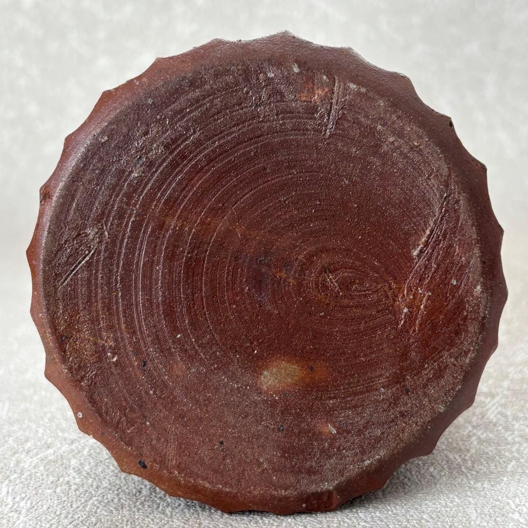 【灰釉 鎬手瓶 市野茂良】花瓶 花入れ