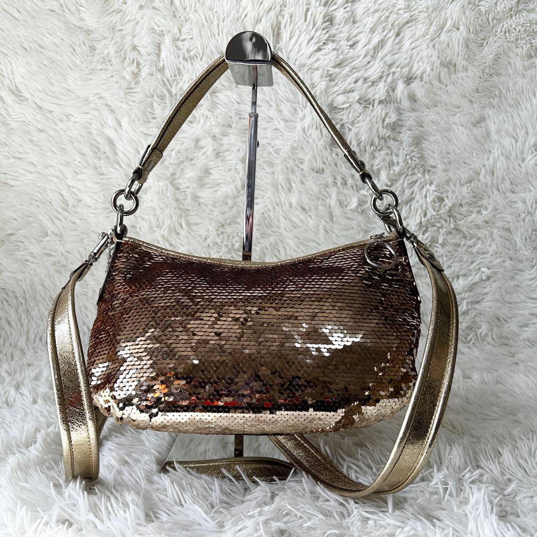 バッグ Rare Coach Poppy Sequin Spotlight 2way