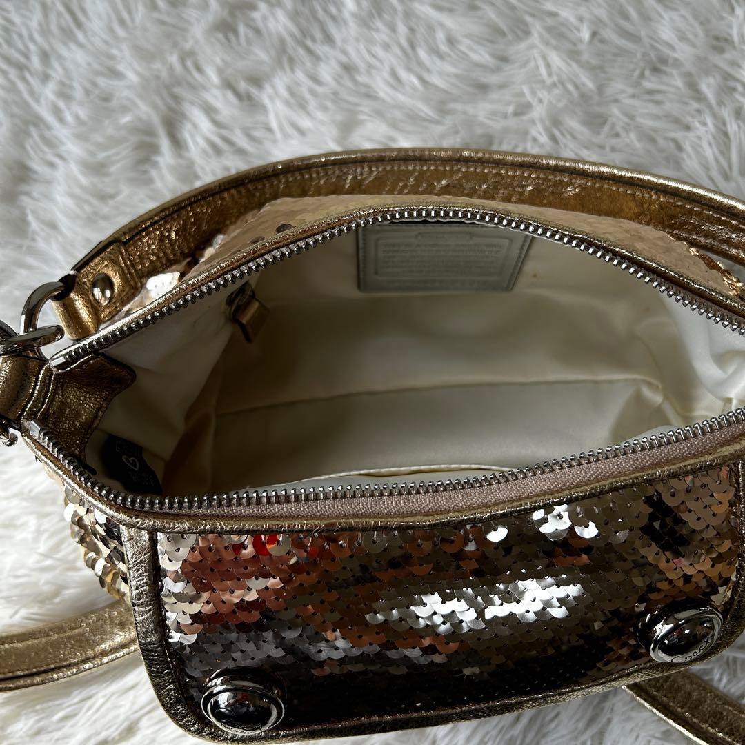 バッグ Rare Coach Poppy Sequin Spotlight 2way