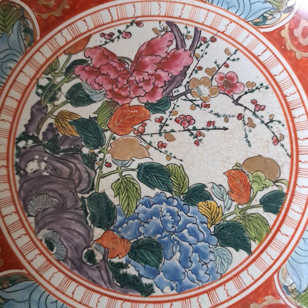 華やかに、九谷の皿を食卓に」 九谷焼色絵皿(直径21cm) 2客セット 骨董