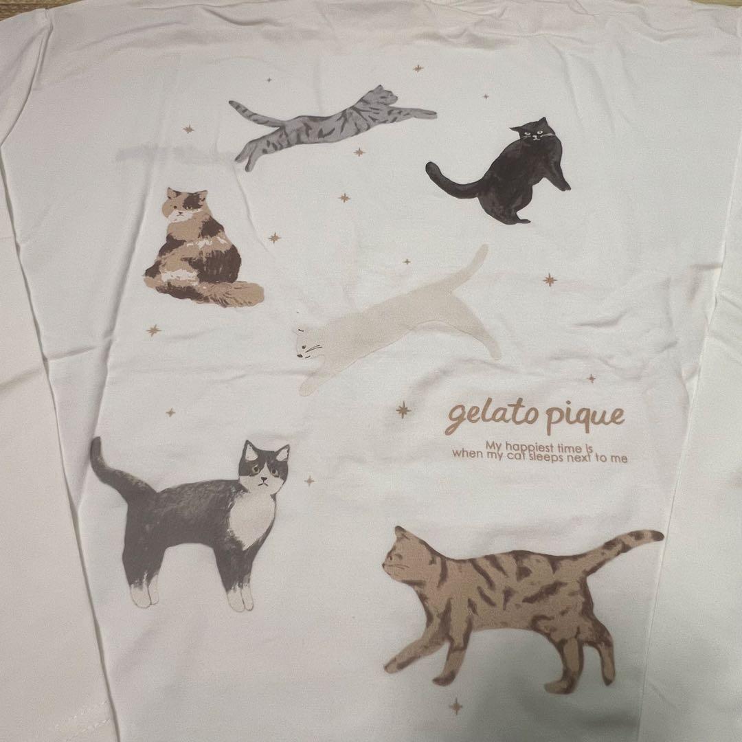 gelato pique ジェラピケ ボーダー ルームウェア 上下 猫 ロンT