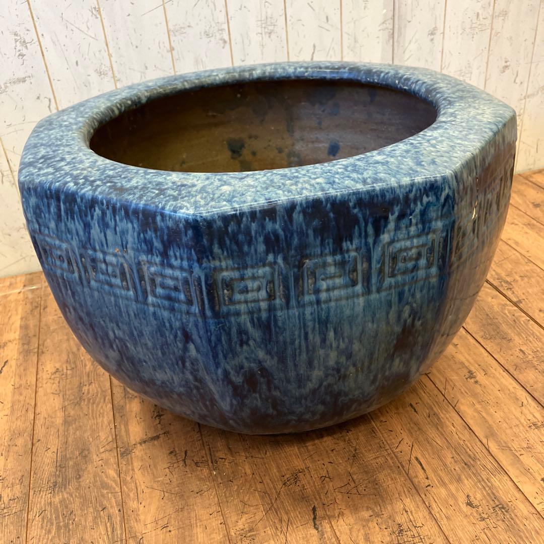 昭和レトロ 備前焼 海鼠 大型 火鉢 睡蓮鉢 金魚鉢 メダカ鉢 レトロ