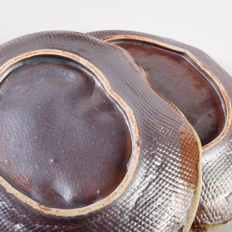 和食器 色絵 カブ形 銘々皿 五客 時代箱 V 8440