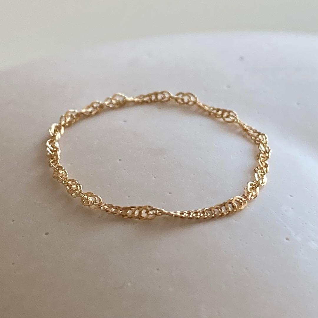 新品 日本製 18金 K18 リング 13号 チェーンリング 即日発送