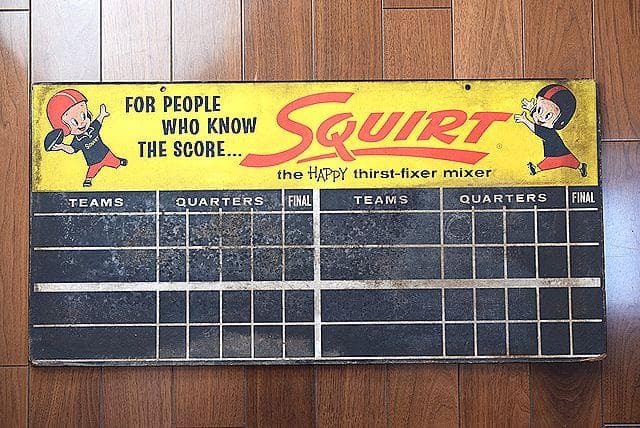 1960’s SQUIRT スクワート ビンテージ 両面 看板 スコアボード