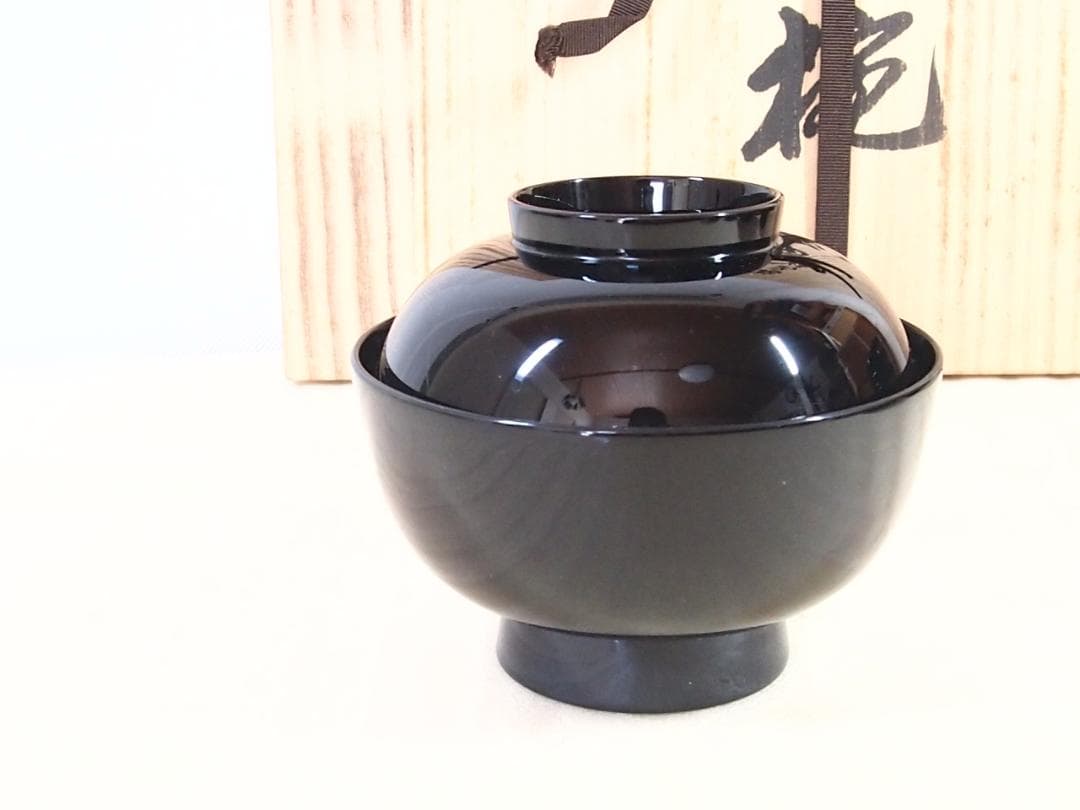 【美品】輪島塗 うるし工芸なかたに 寿松沈金 煮物椀 5客 雑煮椀/大椀 漆器