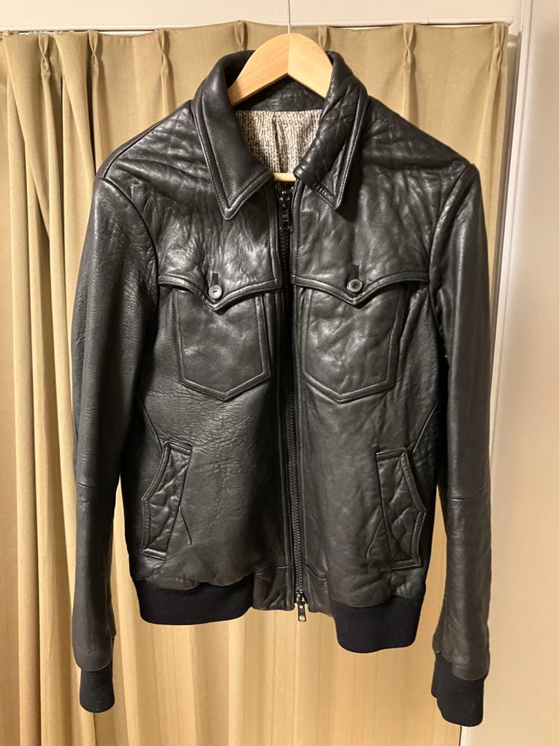 r*u様 ナンバーナイン リブレザー07aw 傷あり