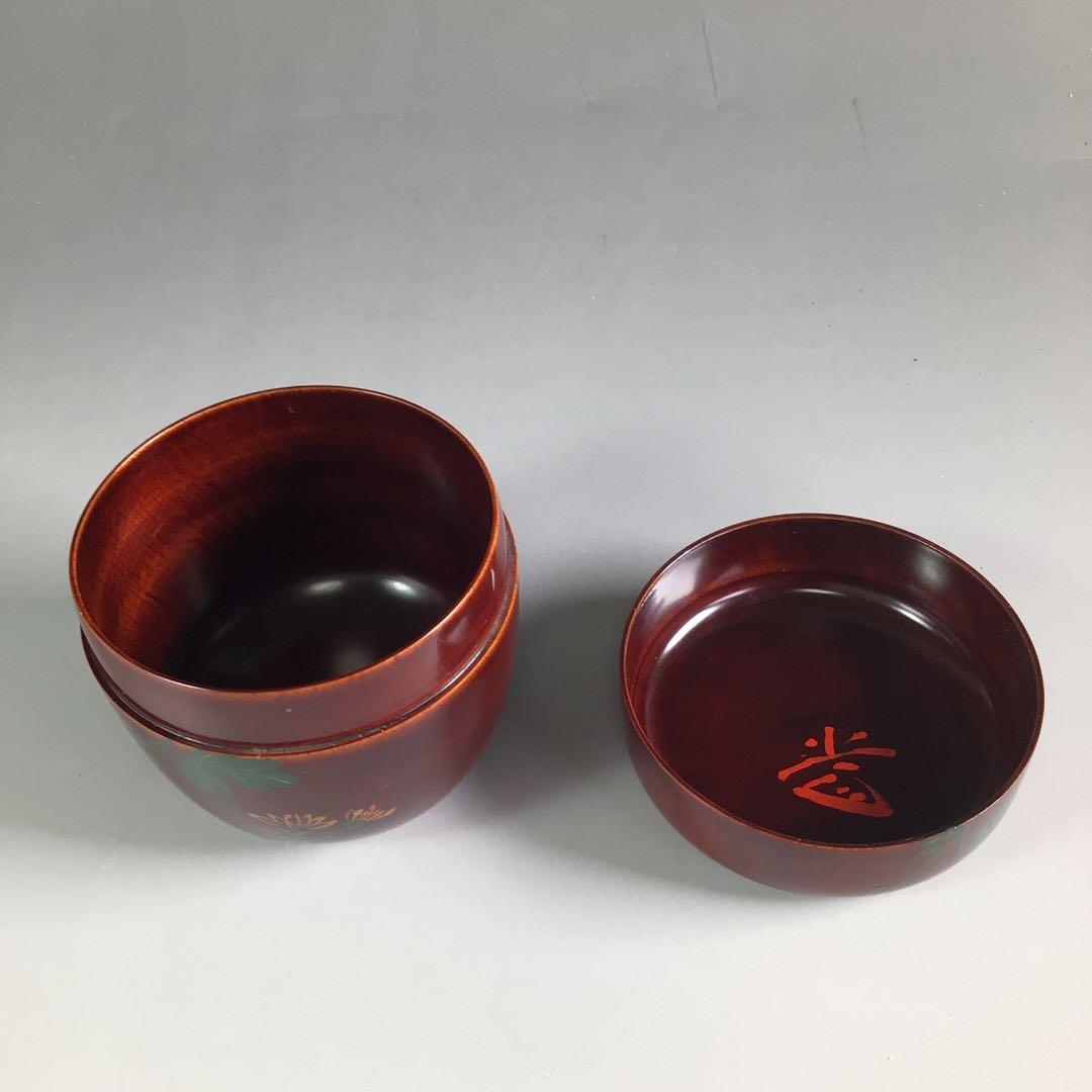 R154棗『和田瑾斎作』『大徳寺藤井誡堂箱書』『菊蒔絵』『中棗』共箱