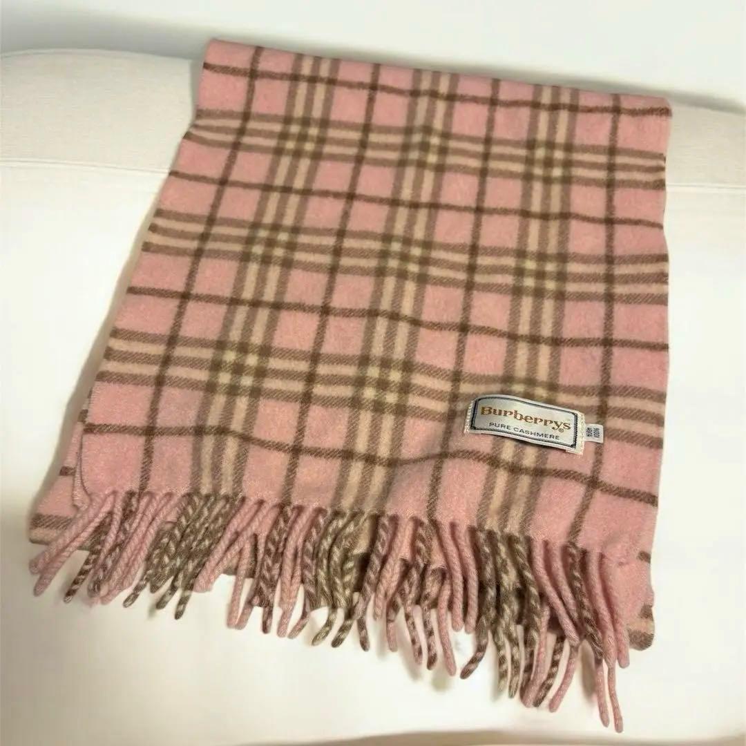Burberrys バーバリー マフラー カシミヤ ノバチェック ピンク - メルカリ