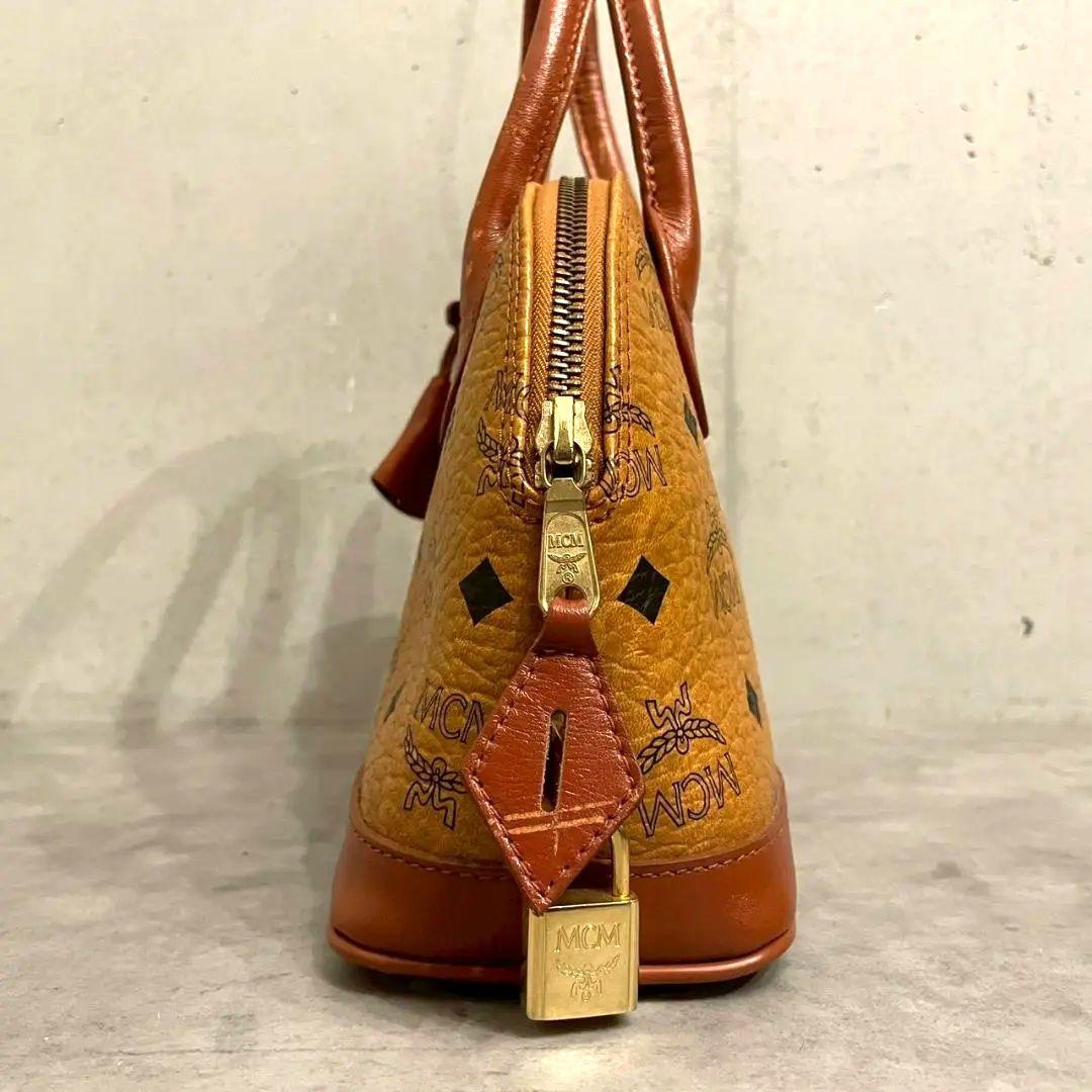 MCM ハンドバッグ ミニボストン ヴィセトス ブラウン 総柄 PVC