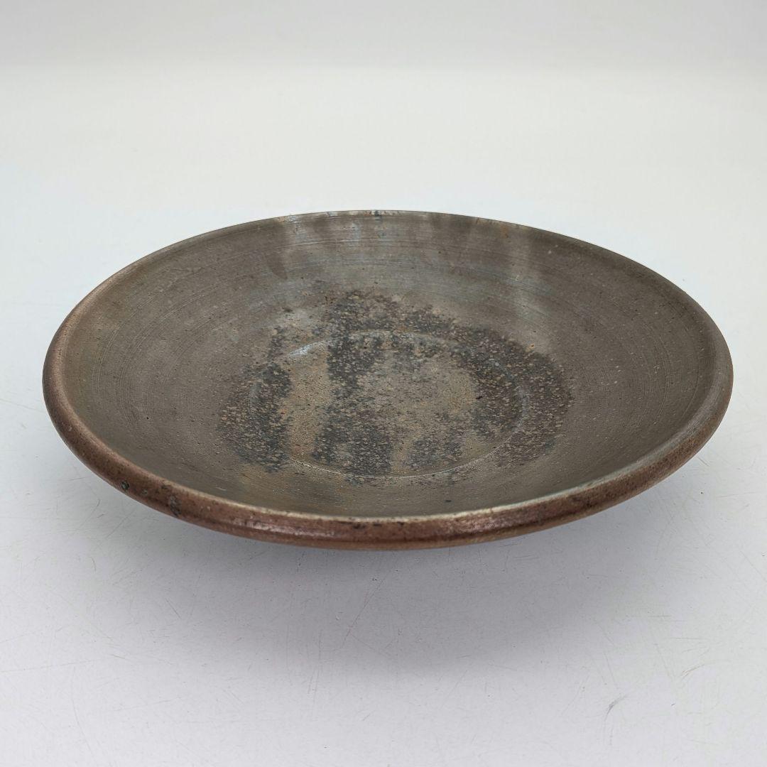 窯元松園 備前焼 金彩窯変皿 共箱 和食器 中皿 金襷 日本料理 レア 希少