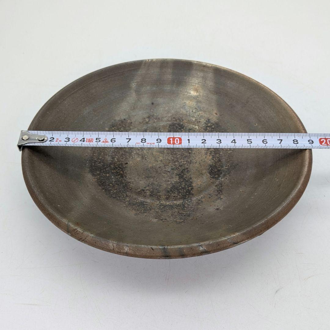 窯元松園 備前焼 金彩窯変皿 共箱 和食器 中皿 金襷 日本料理 レア 希少