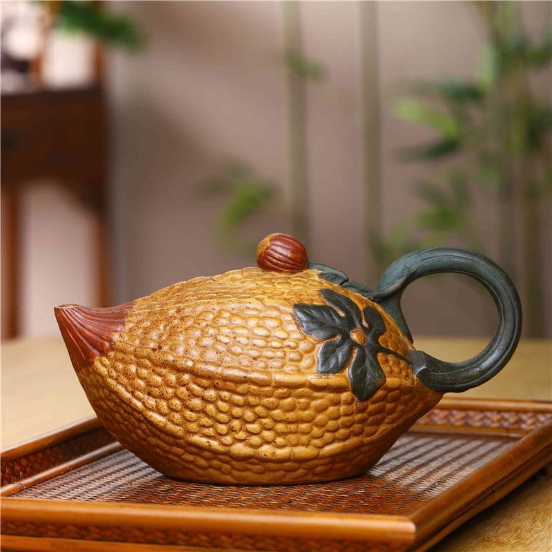 中國宜興 婉芬 朱泥紫砂 蓋内在銘 提梁 急須 茶器 陶器工芸 茶道具