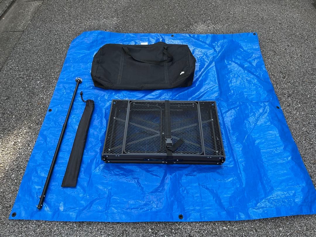 ロゴス(LOGOS) アイアンメッシュ テーブル 収納バック付き