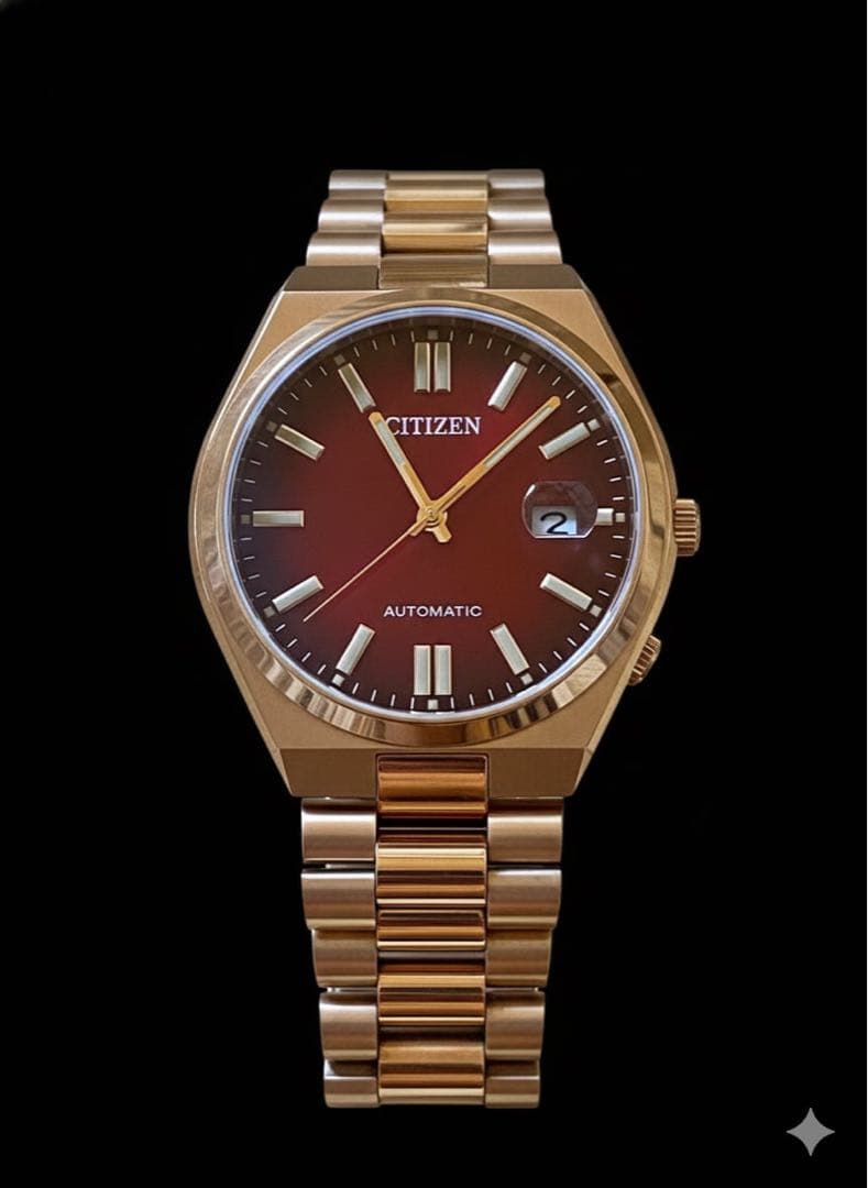 新品未使用CITIZEN 自動巻き 赤文字盤シチズン 腕時計 TSUYOSA