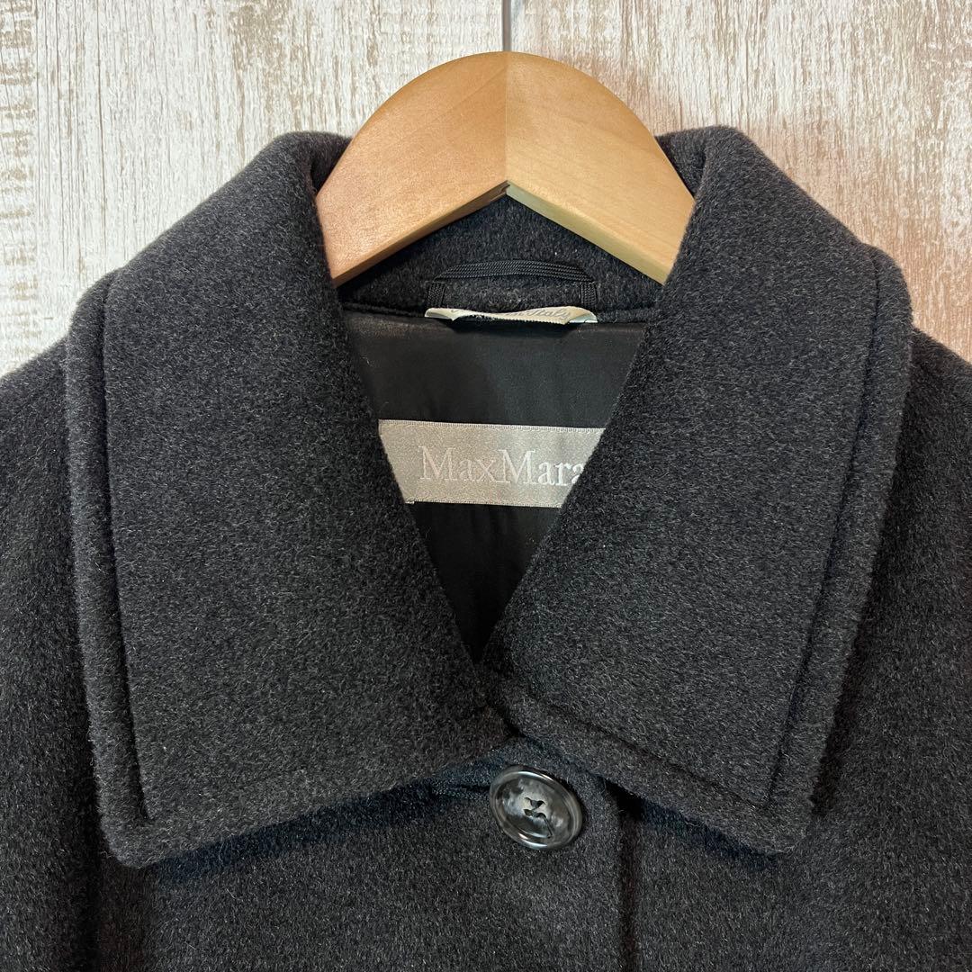 極美品 MaxMara 銀タグ ヴァージンウール ボリューム チェスターコート