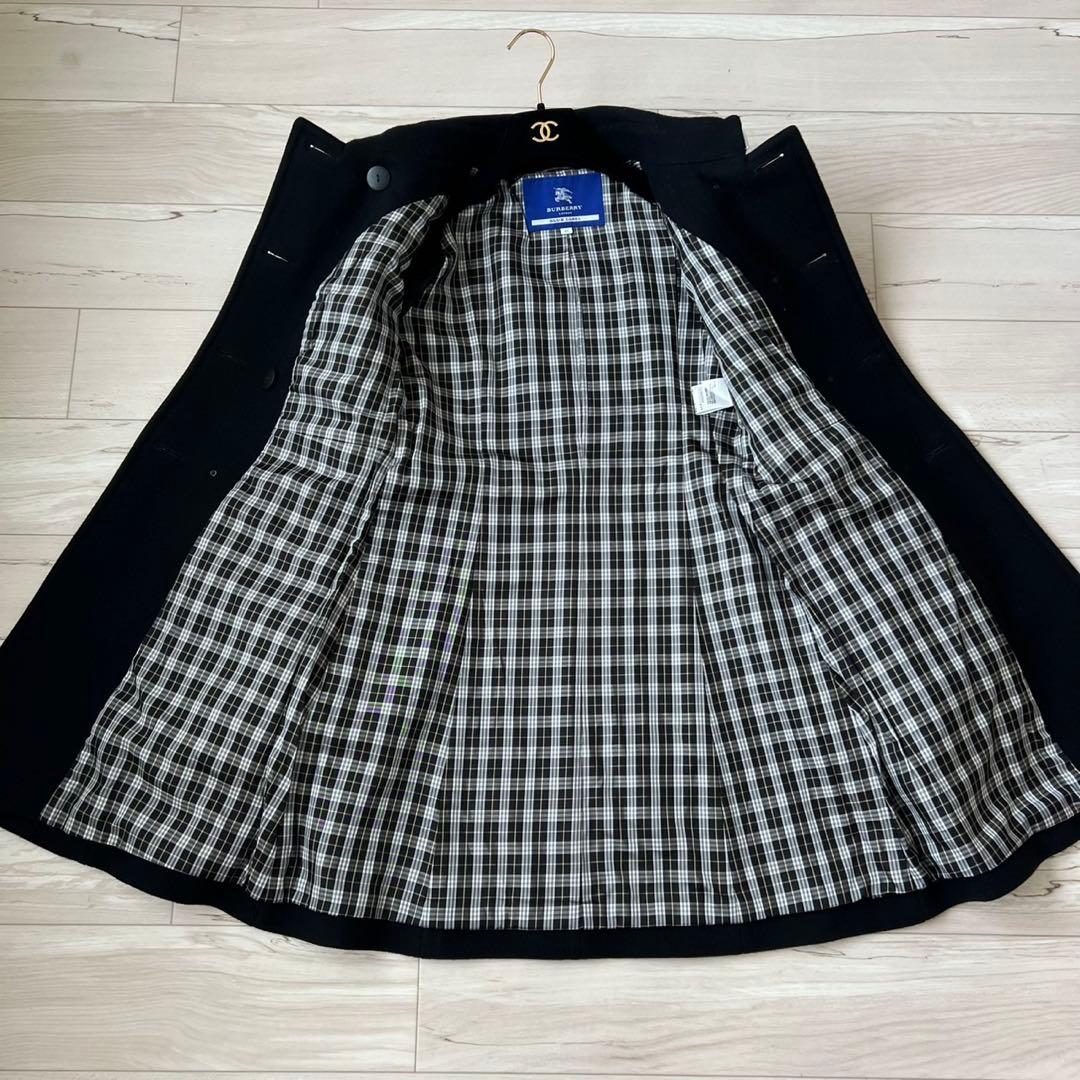 バーバリーブルーレーベル ダブルブレスト ロングコート チェック