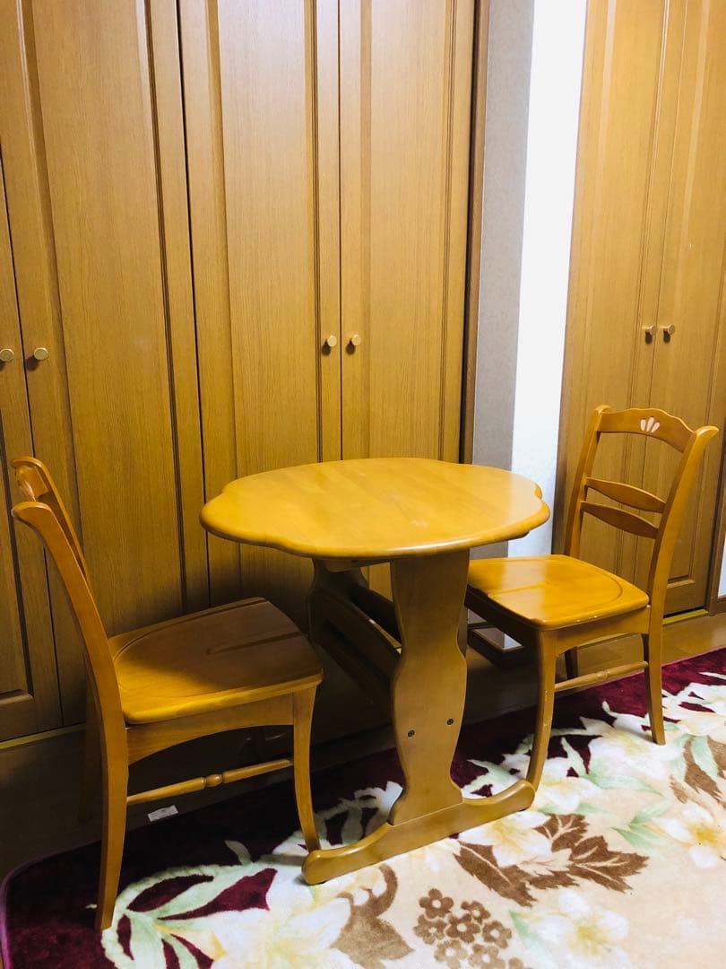 MIKIMOKU ミキモク家具　木製ダイニングテーブルセット 2脚付き