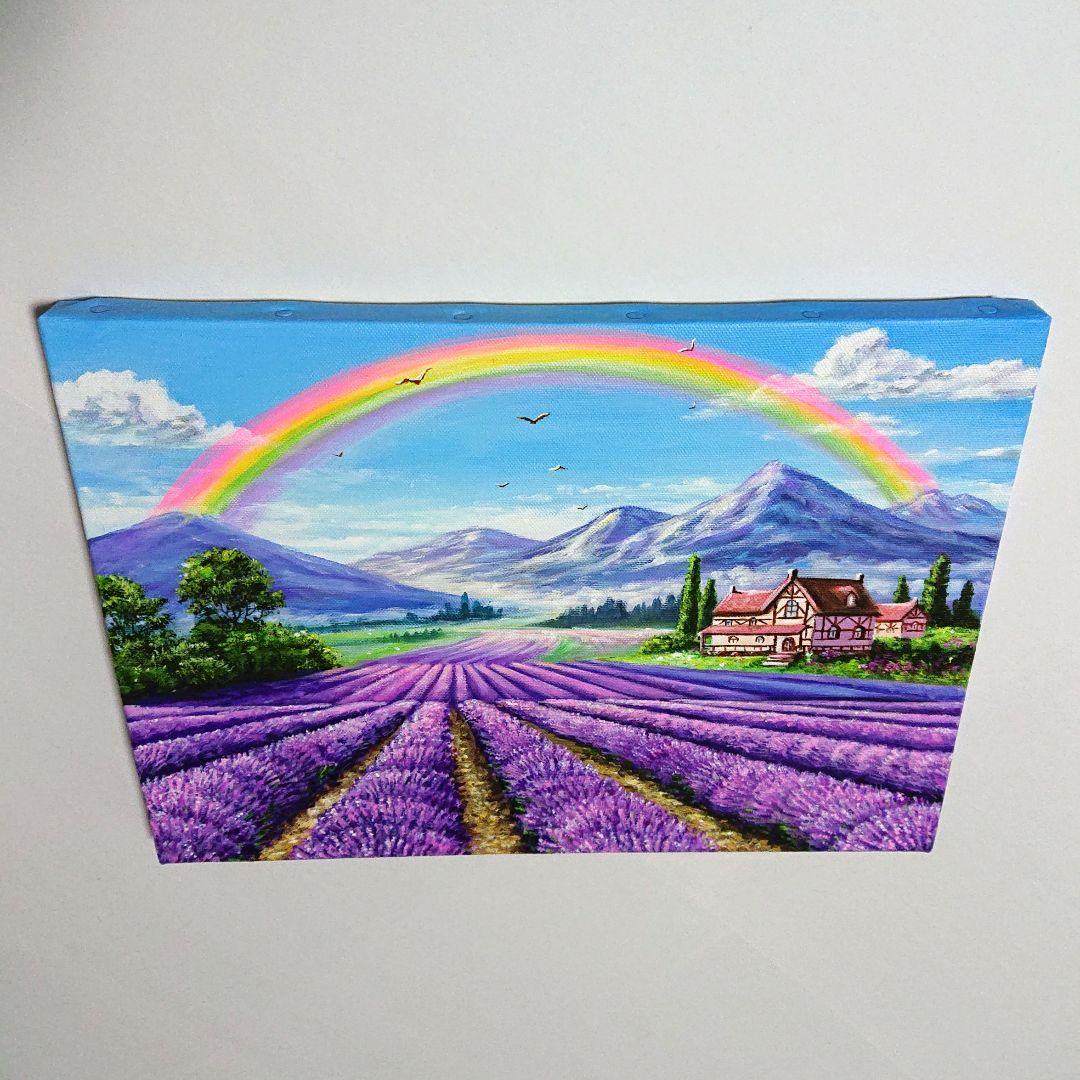 【Lavender garden】アクリル画 F4 風景画 絵画