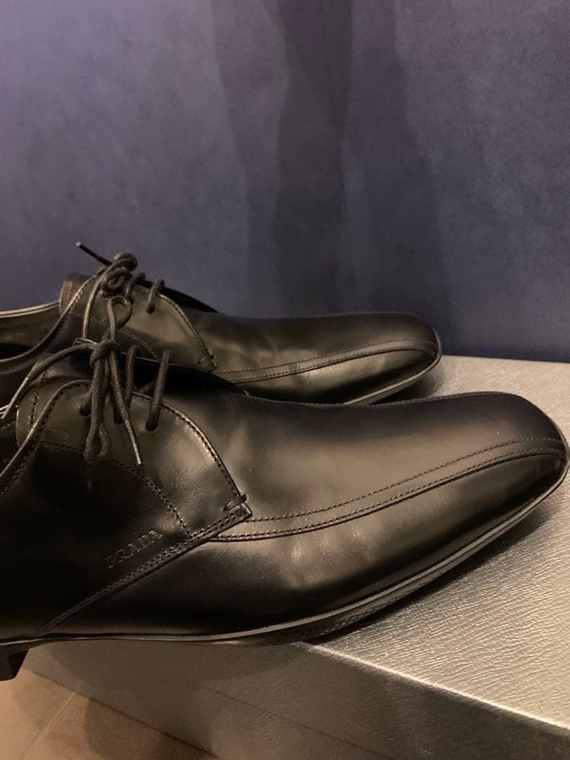 PRADA メンズ レザーシューズ 黒 7 新品 箱付 プラダ