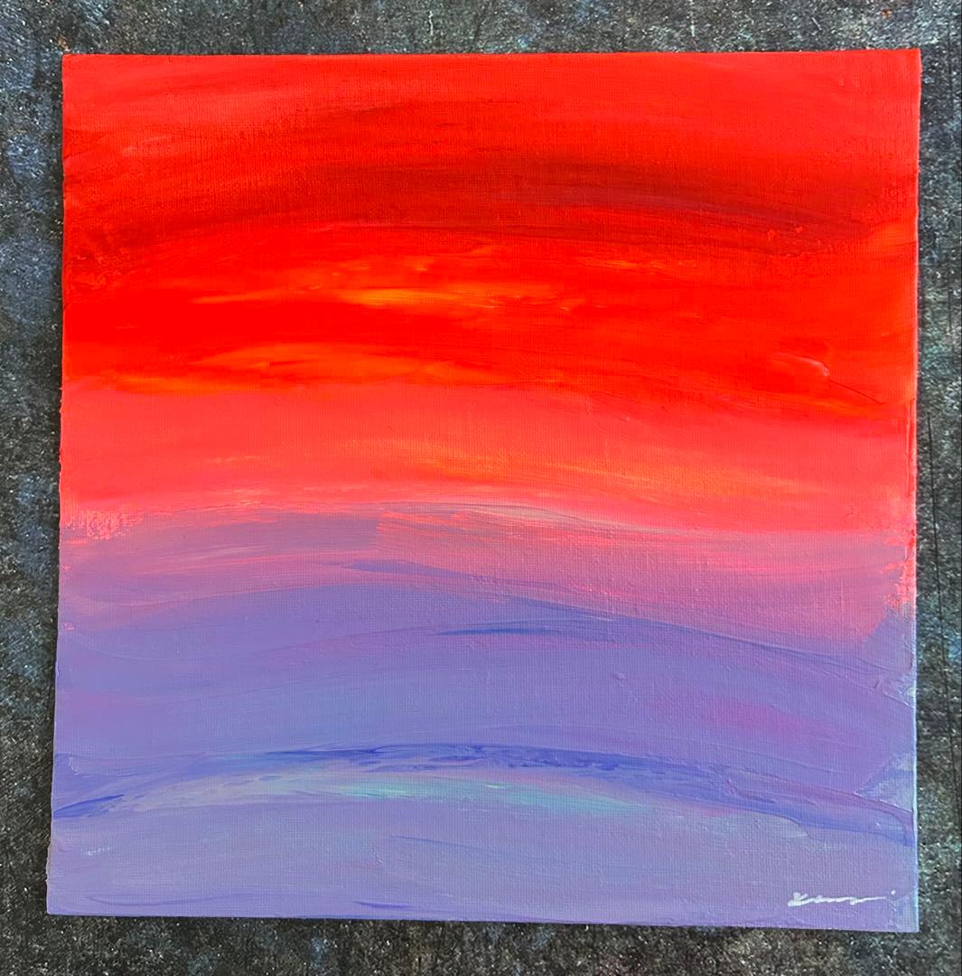 原画/抽象画/モダンアート/現代アート/アクリル画 TWILIGHT 海 空