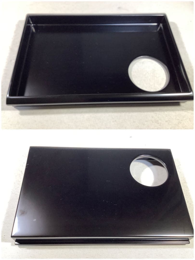 本漆手塗 松笠松葉蒔絵 利休箱 木製溜塗 仁清扇面 手塚桐鳳