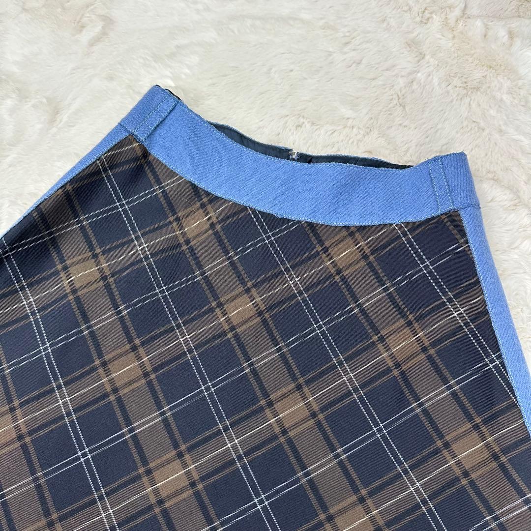 ✨美品✨miumiu チェック柄 Aラインスカート ウールモヘア混 上質 M