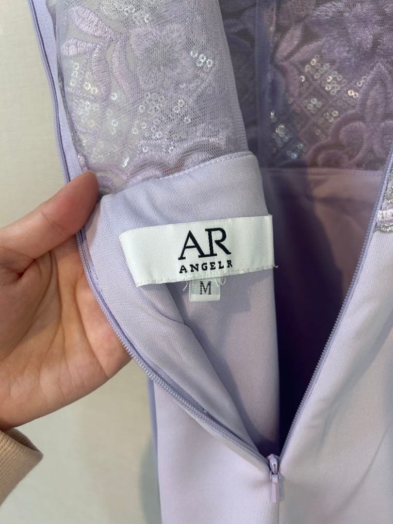 AR 薄紫 ビーズ刺繍 キャバドレス