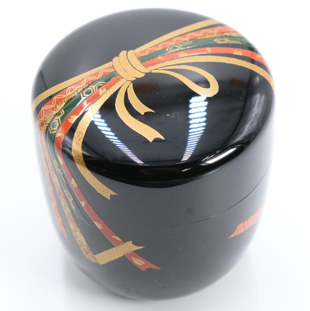 熊谷秀穂作 熨斗蒔絵中棗 共箱 茶道具　C45