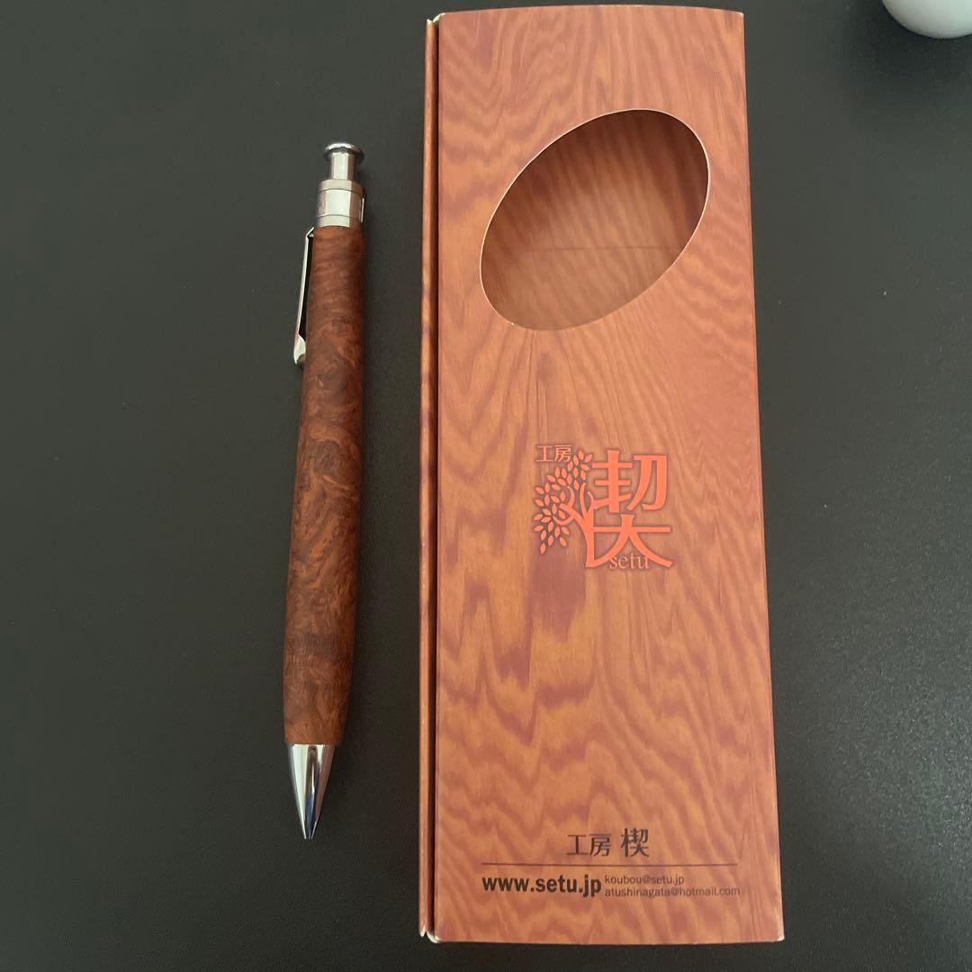 花梨 こぶ杢 工房楔高級シャープペンシル 工房 楔 0.5mmペンシルコルタ楔 花梨波杢 | ペンハウス