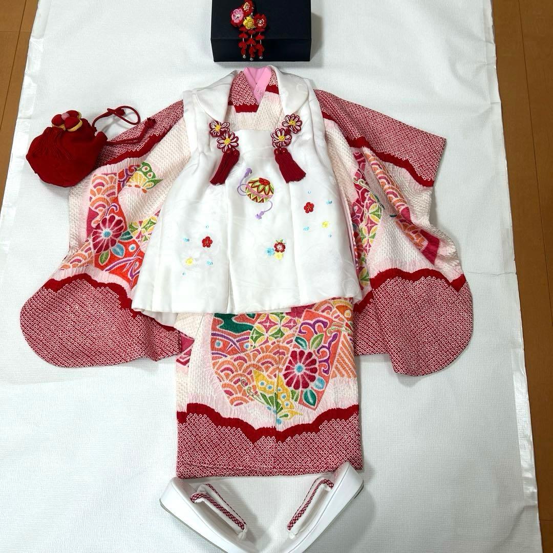 tsuki　No.94 七五三　3歳　　正絹被布セット　　本総絞り