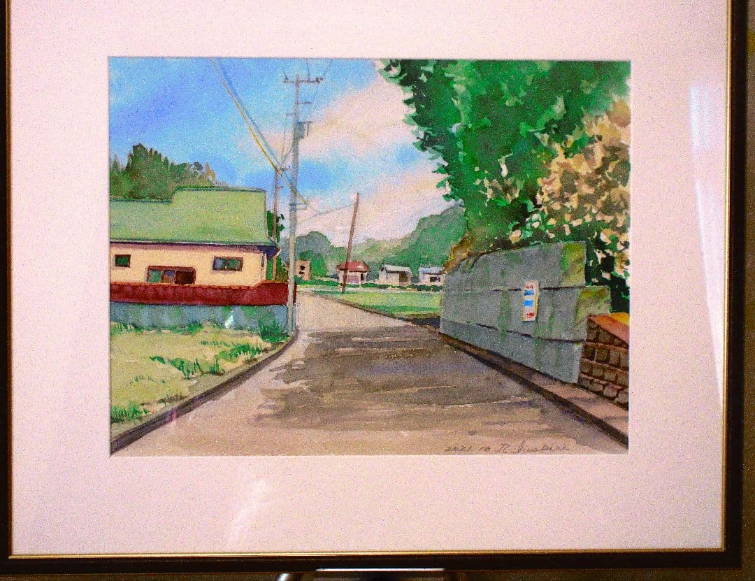 風景画 水彩画 2021年 F6サイズ 額装済み 原画
