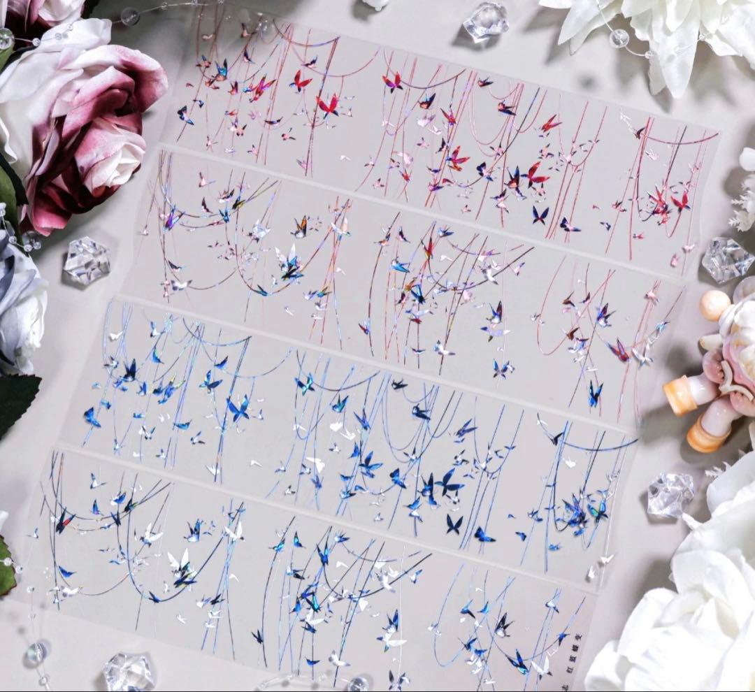 海外マスキングテープ巻売り 紅藍蝶変 装飾マステ 贝壳光petテープ