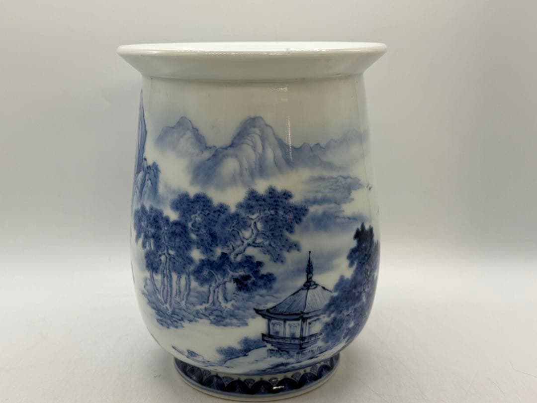 オールド深川 染付花器 山水楼閣紋 送料込み260121 - メルカリ