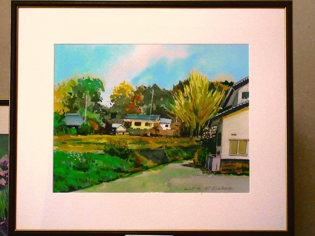 水彩画 田園風景 (春の息吹き)