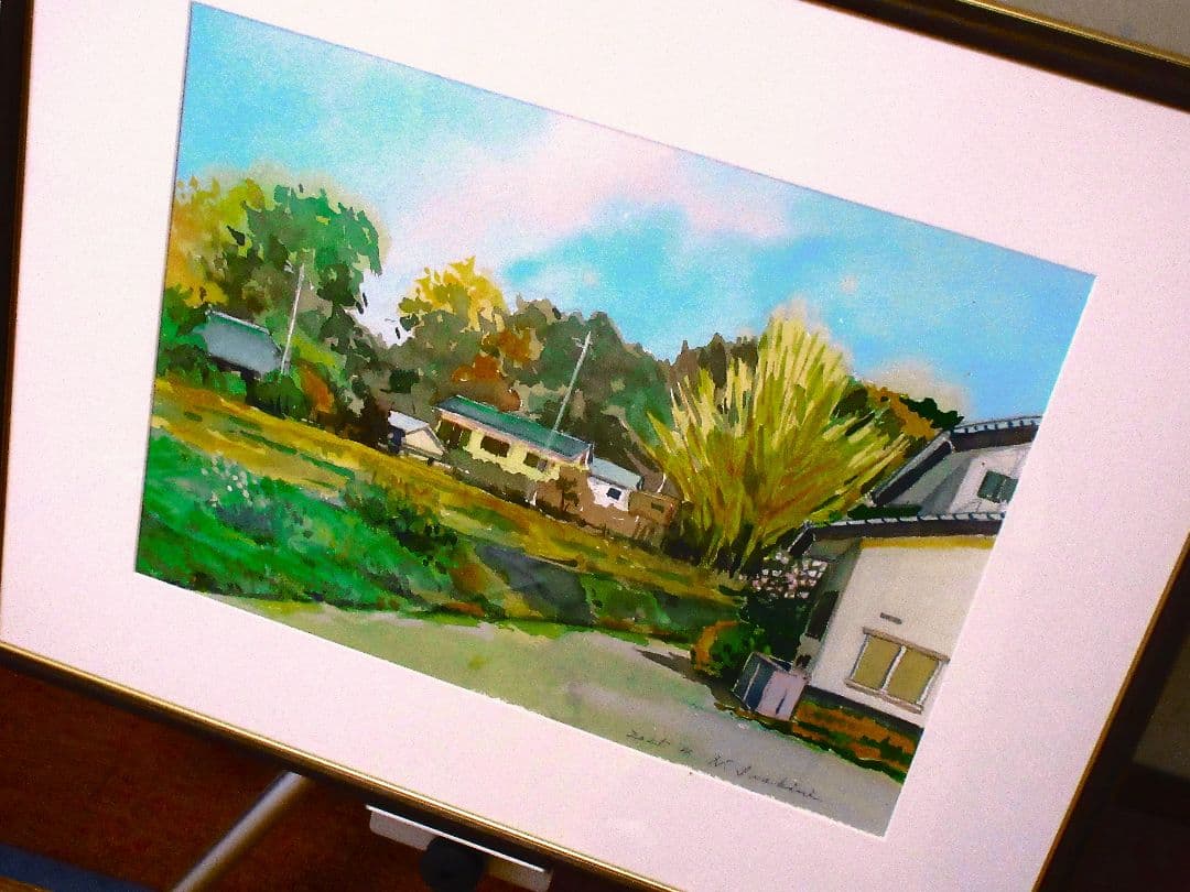 水彩画 田園風景 (春の息吹き)