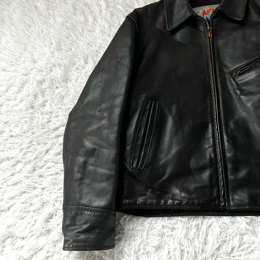 エアロレザー 革ジャン 本革 茶芯 ホースハイド ステアハイド