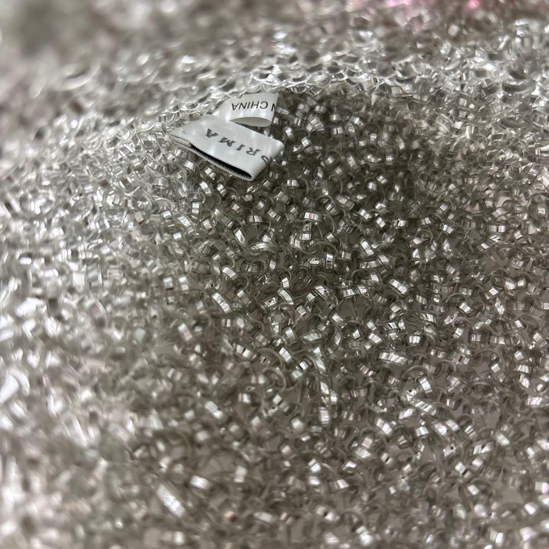 アンテプリマ ビジュー付きシルバーバッグ