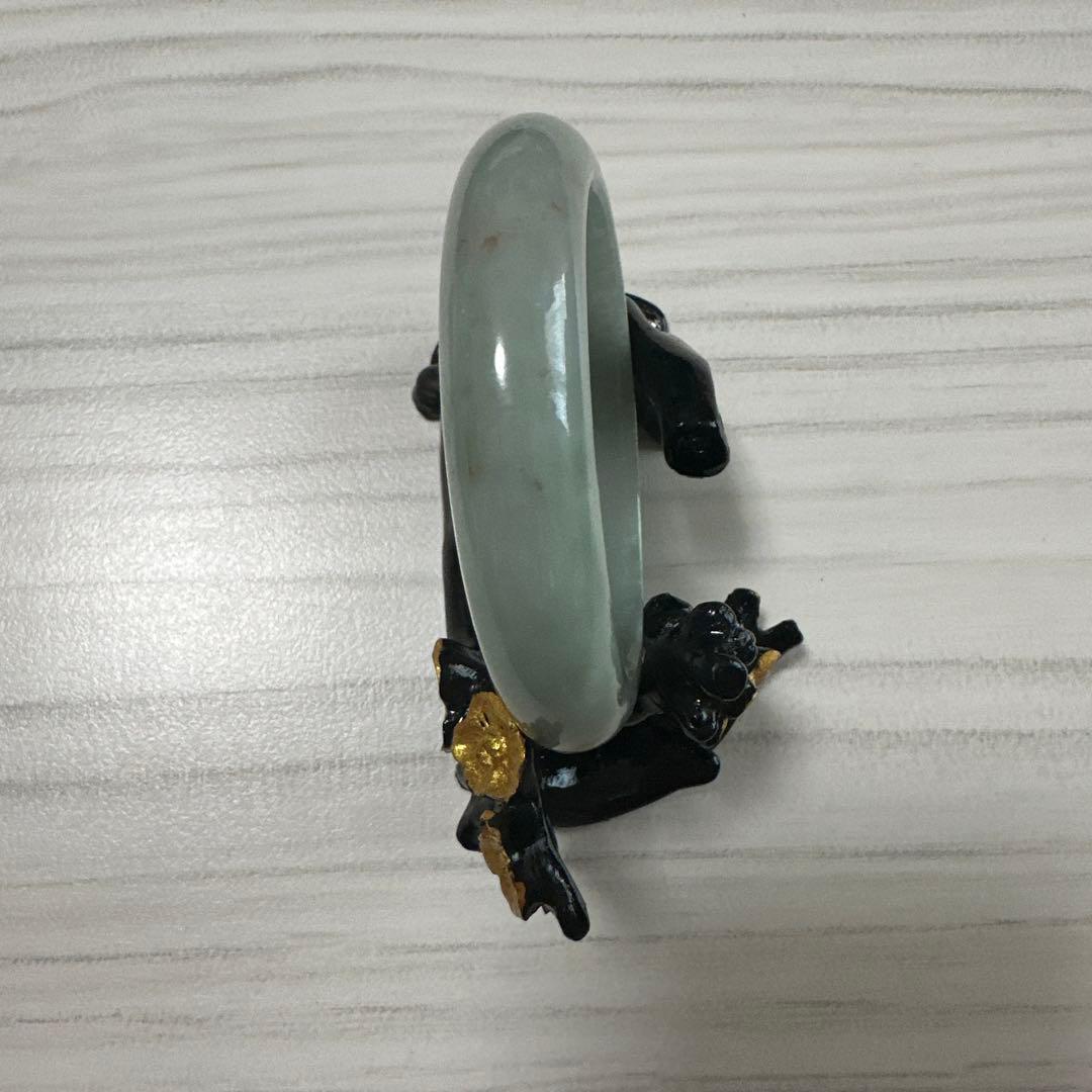 天然ミャンマー産 翡翠バングル グリーングレー棕根色 57.2mm（A貨）