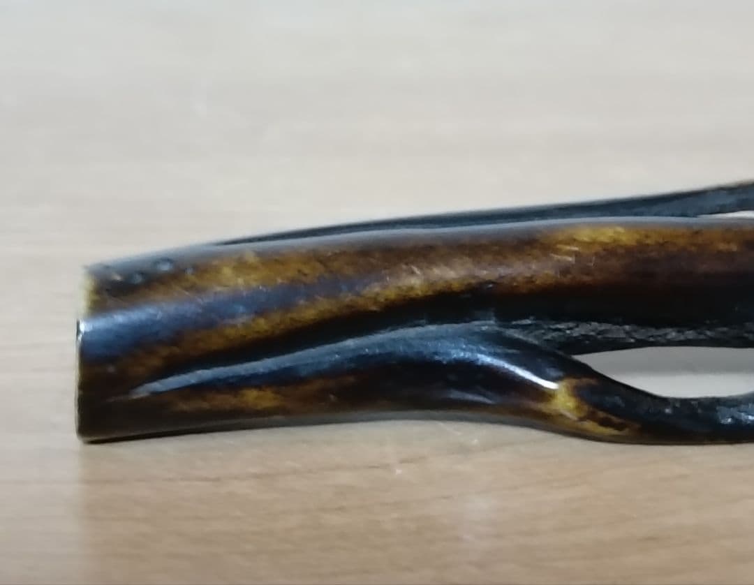 鹿角茸差し根付　古根付　鹿角彫刻根付　時代物　差し根付