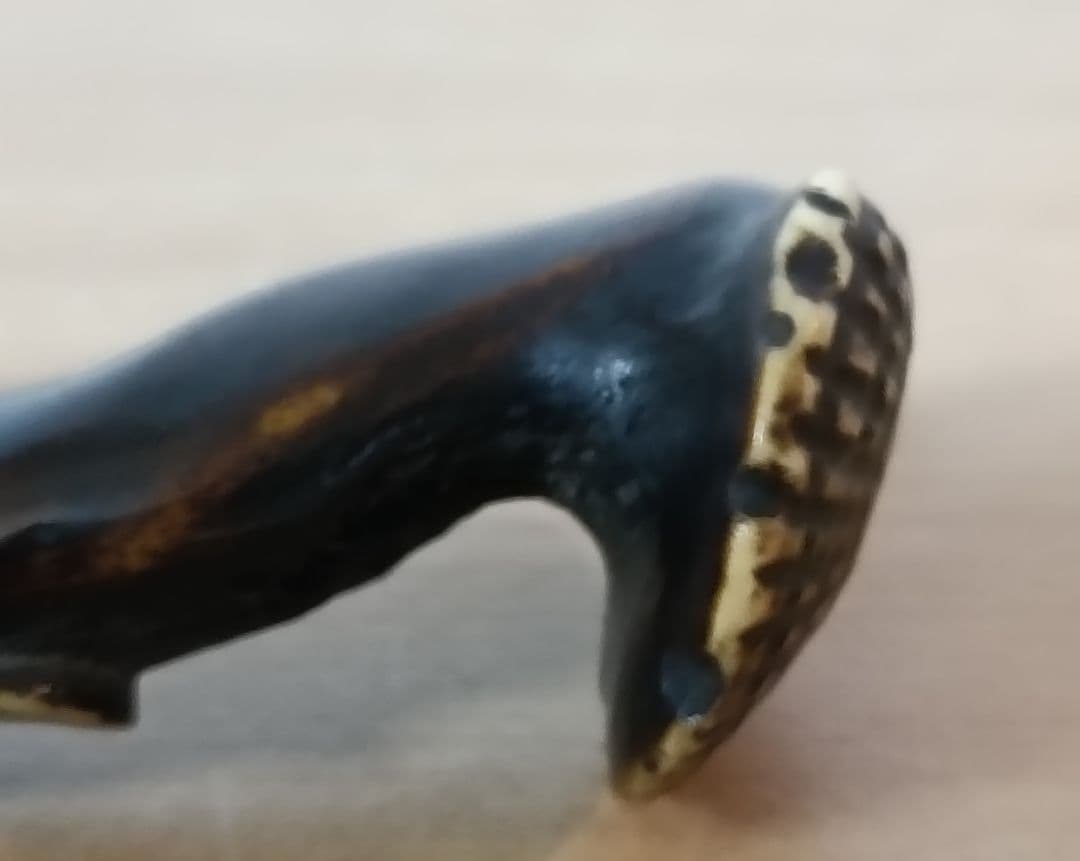 鹿角茸差し根付　古根付　鹿角彫刻根付　時代物　差し根付