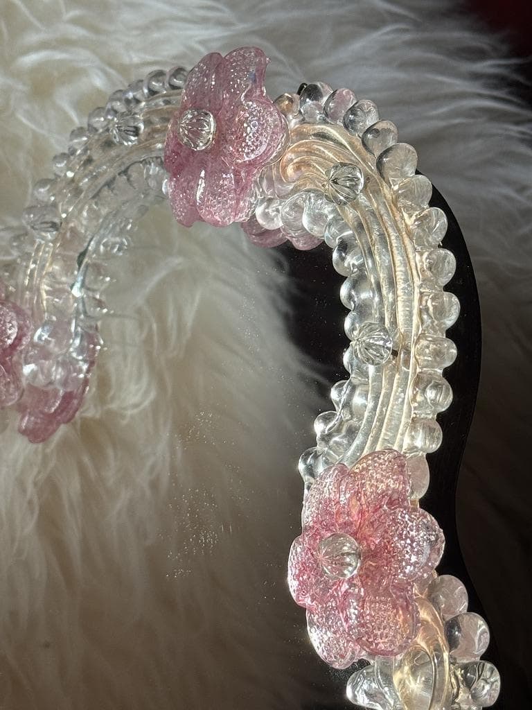 B＞ イタリア ムラーノガラス ベネチアンガラス 壁掛け・スタンドミラー