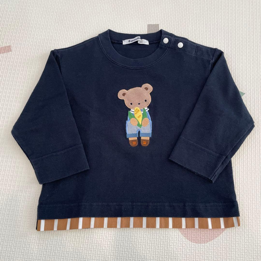 familiar ファミリア ロンT 車 ファミちゃん familiar ストライプ刺繍