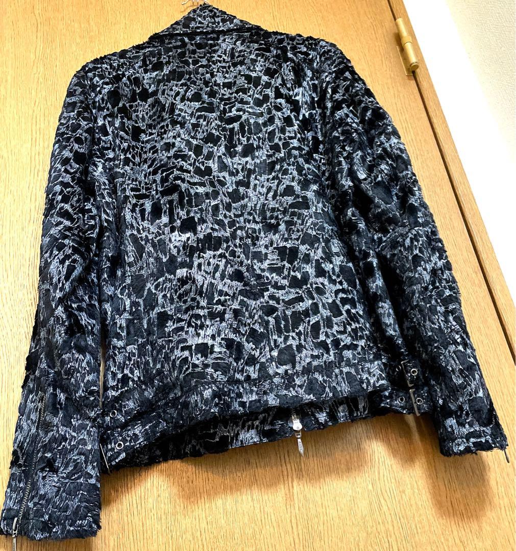 TORNADO MARTウェットルック シールライダースブルゾンジャケ