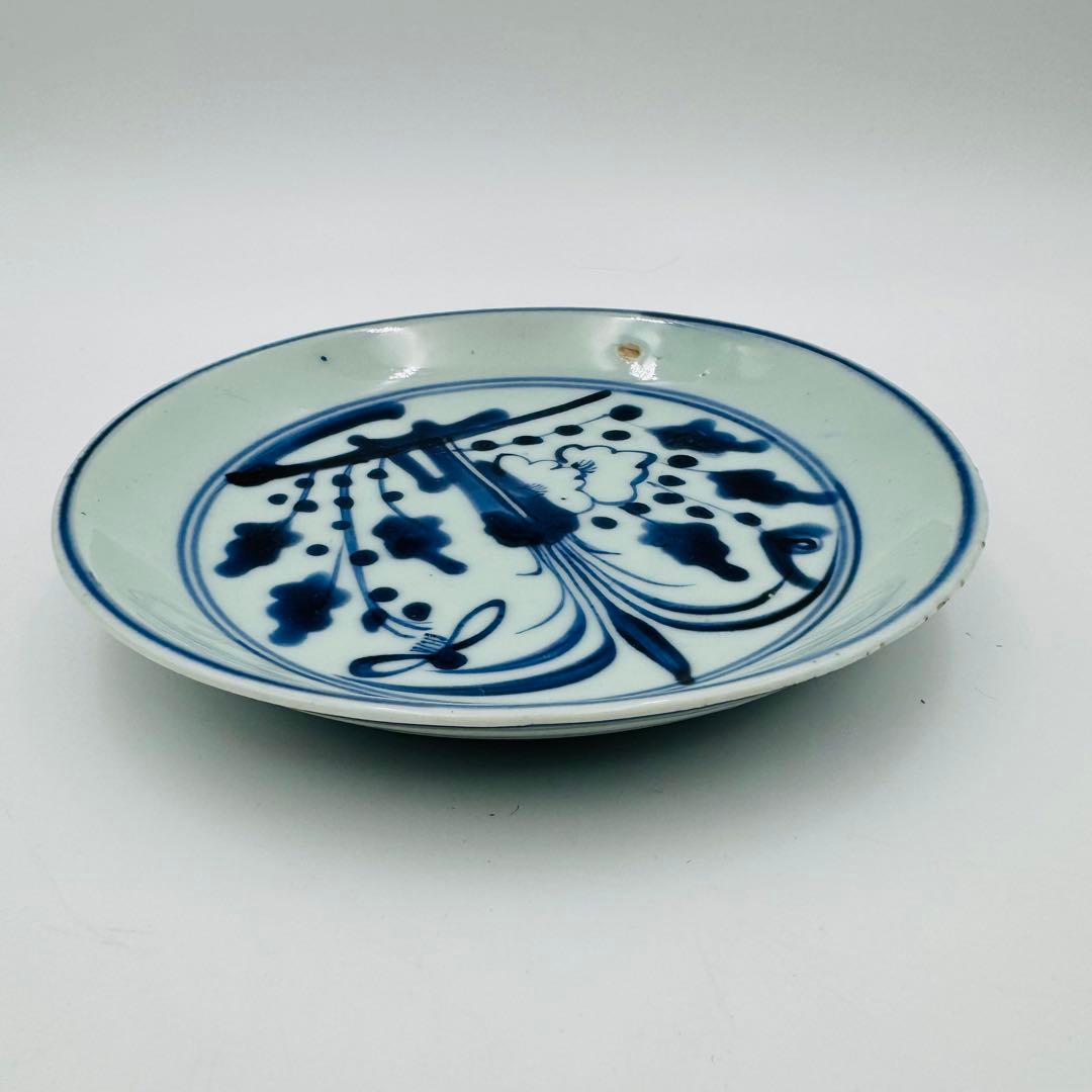 明治 染付伊万里焼物皿 中皿 5客】時代 骨董 アンティーク