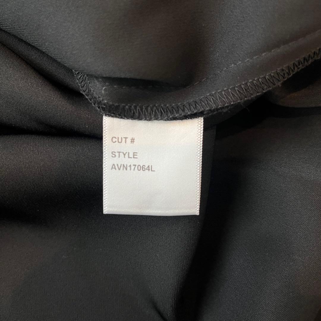 美品♡タダシショウジ レース切替 ドレス 花刺繍 マキシ ブラック 14 XL