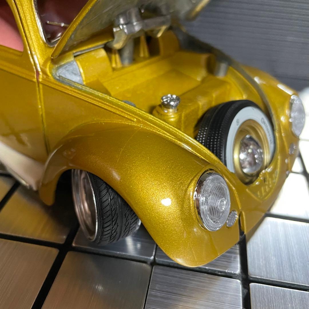 1⁄18ミニカー ワーゲンビートル深リムカスタム V字竹槍マフラー