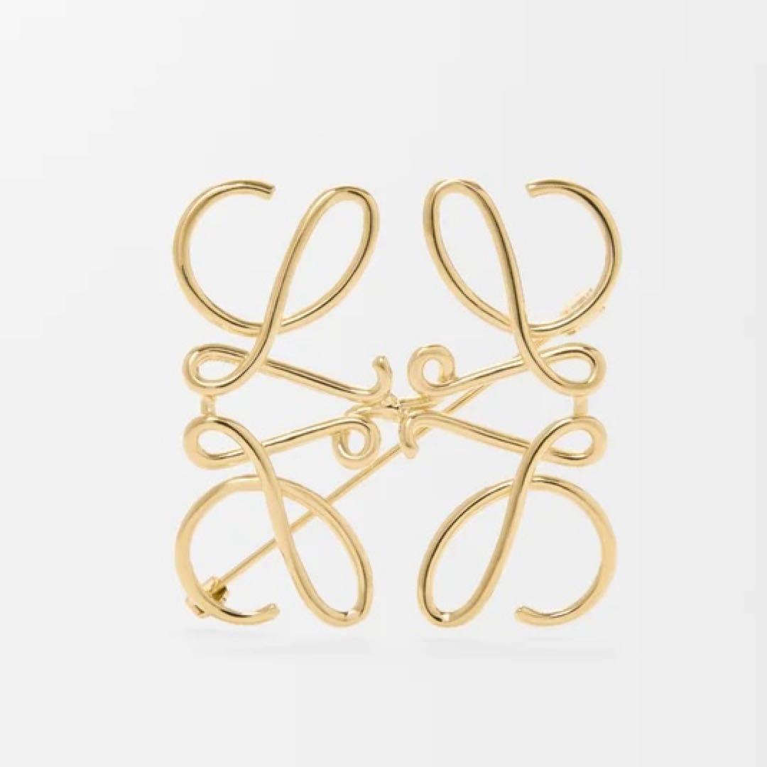 日曜日セール　LOEWE アナグラム　ブローチ　ゴールド 週末限定値下げ ロエベ LOEWE ブローチ 袋付 ゴールド ロエベ LOEWE